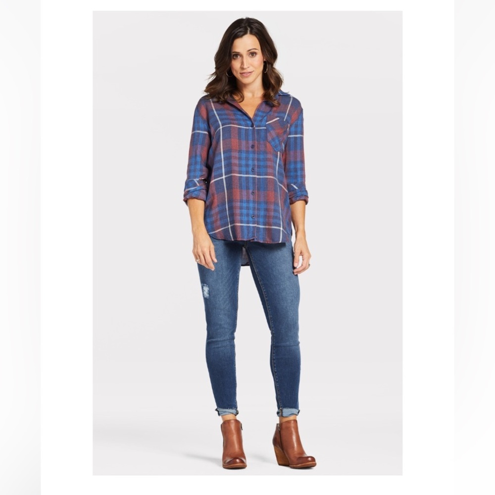 💙 Cloth + Stone by Anthropologie Plaid Long Sleeve Shirt